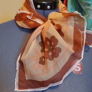 Vintage sheer floral scarf
